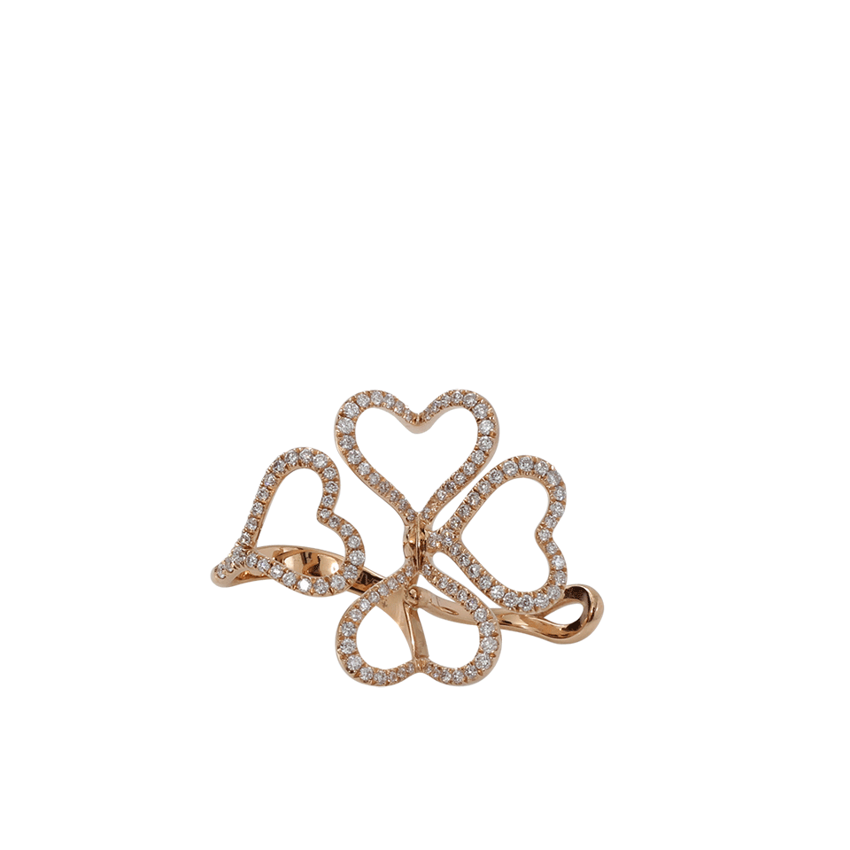 INBAR-Four Heart Two Finger Ring-ROSE GOLD