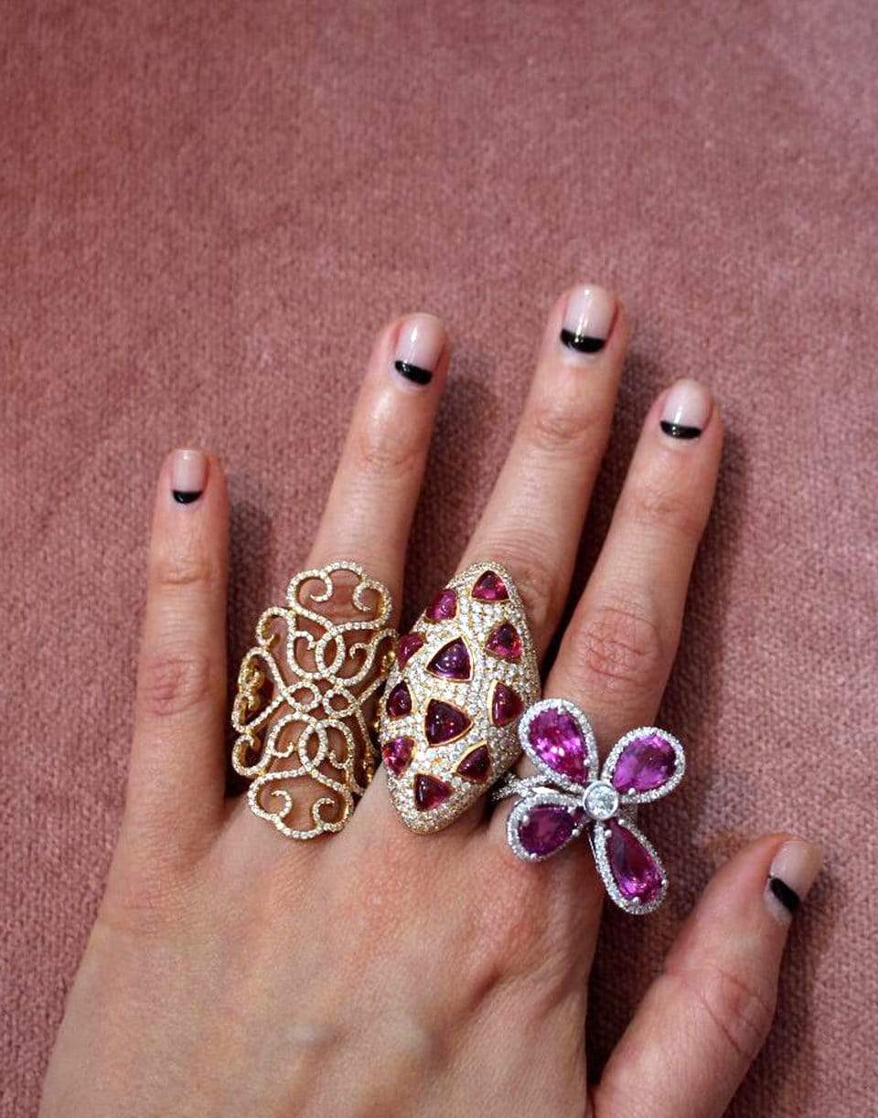 INBAR-Diamond Pave Lace Ring-ROSE GOLD