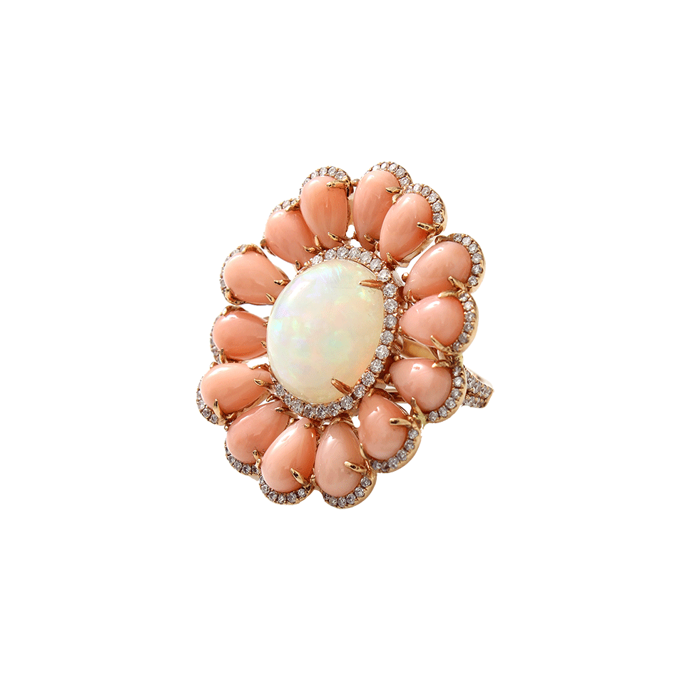 Cabochon Opal Flower Ring | INBAR – Marissa Collections