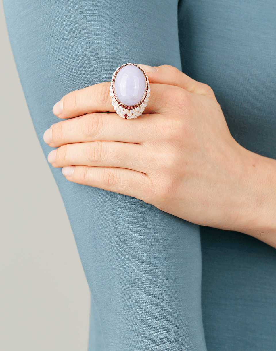 INBAR-Lavender Jade Ring-ROSE GOLD