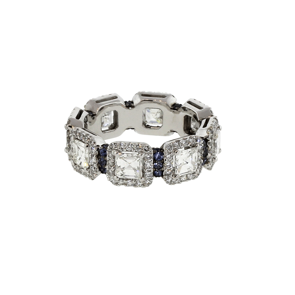 INBAR-Cushion Cut Diamond Eternity Ring-WHITE GOLD