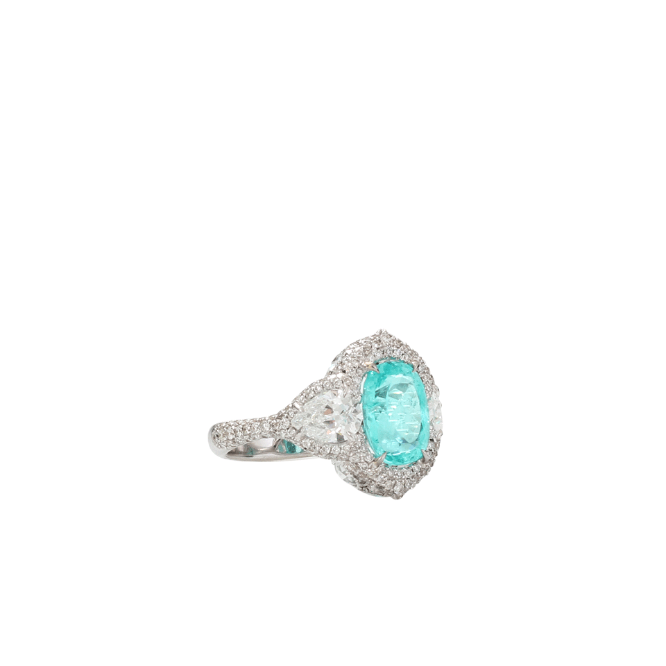 INBAR-Paraiba And Diamond Ring-WHITE GOLD