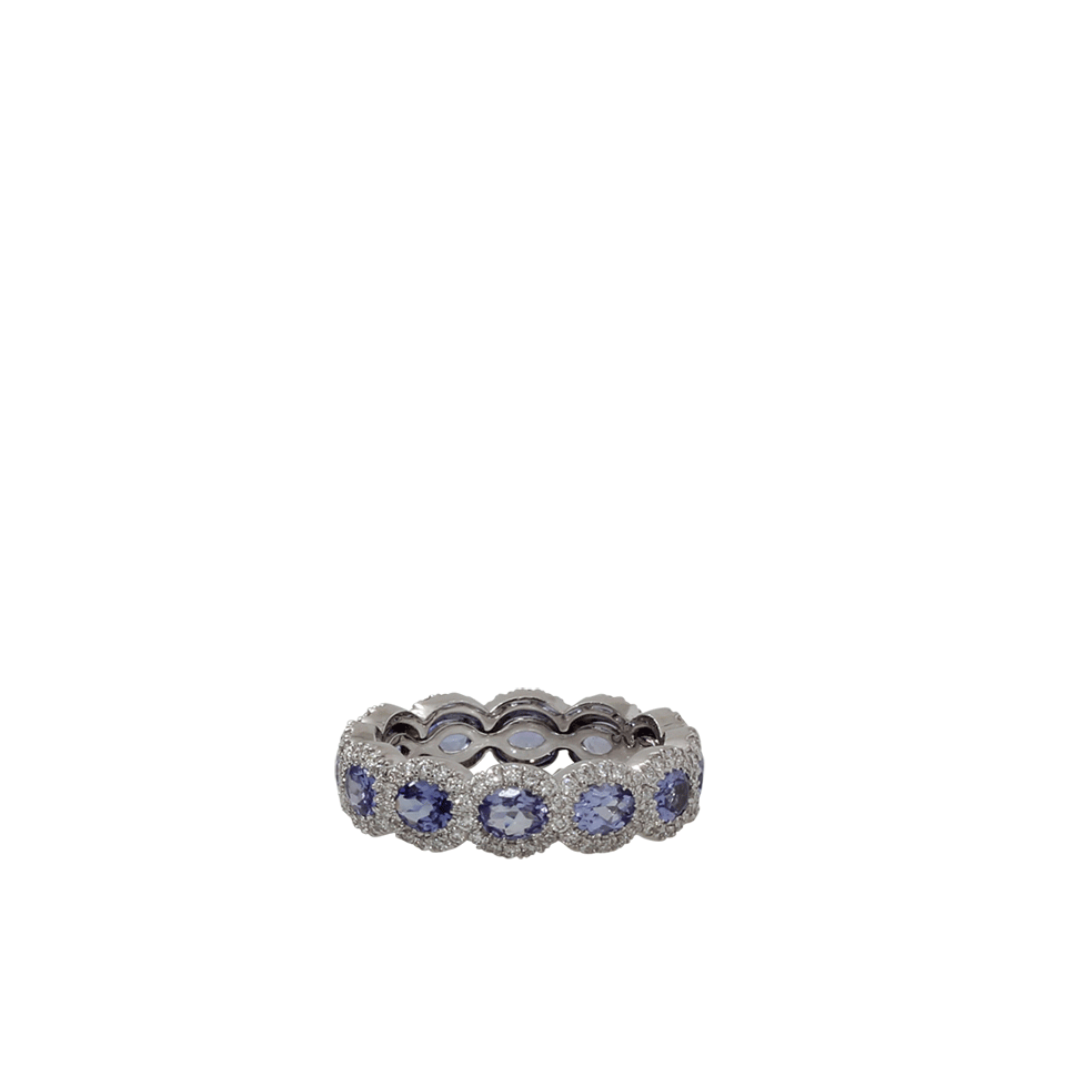 INBAR-Tanzanite And Diamond Eternity Ring-WHITE GOLD