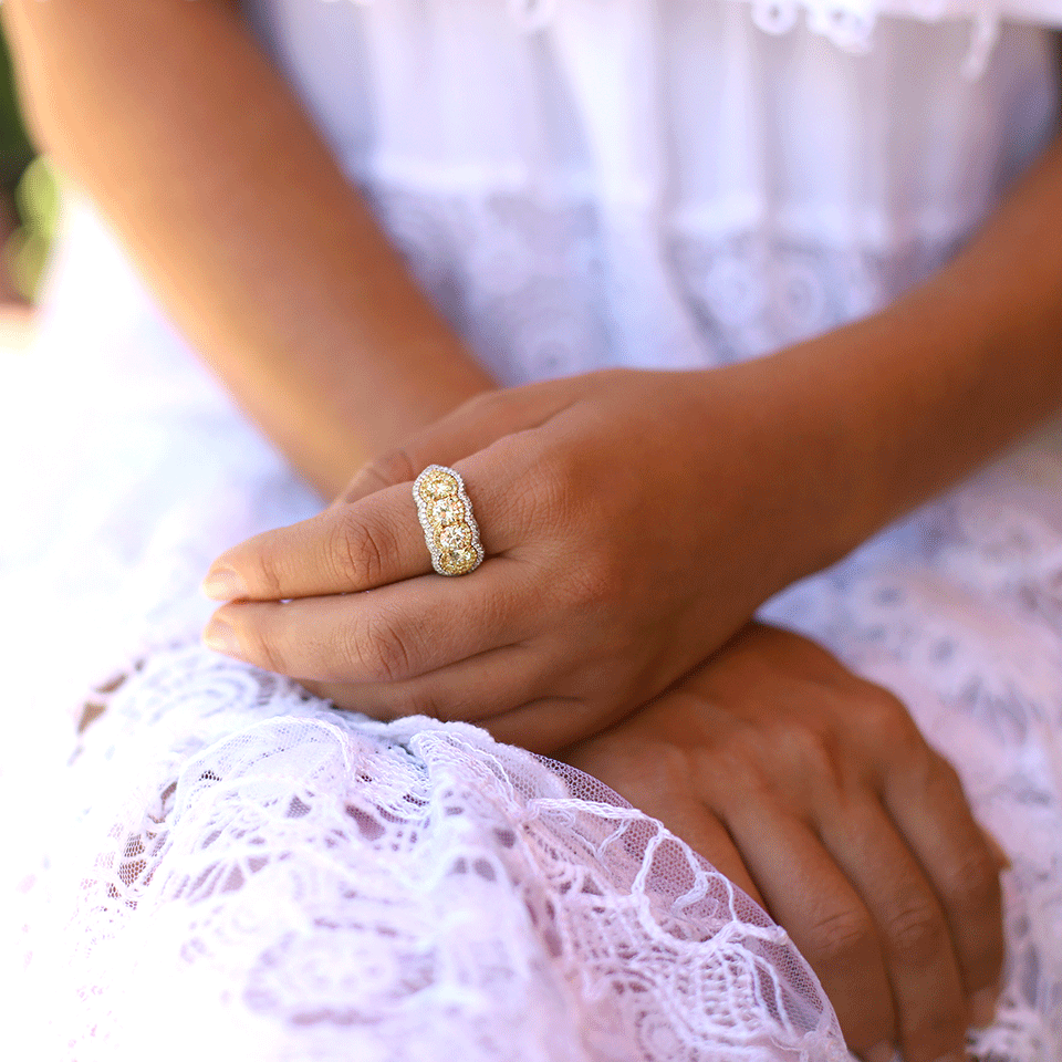 INBAR-Fancy Yellow Diamond Ring-YELLOW GOLD