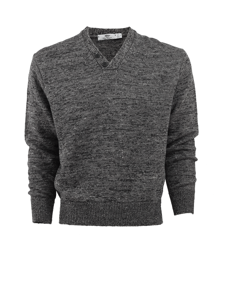 INIS MEAIN-Mixed Linen Henley Sweater-