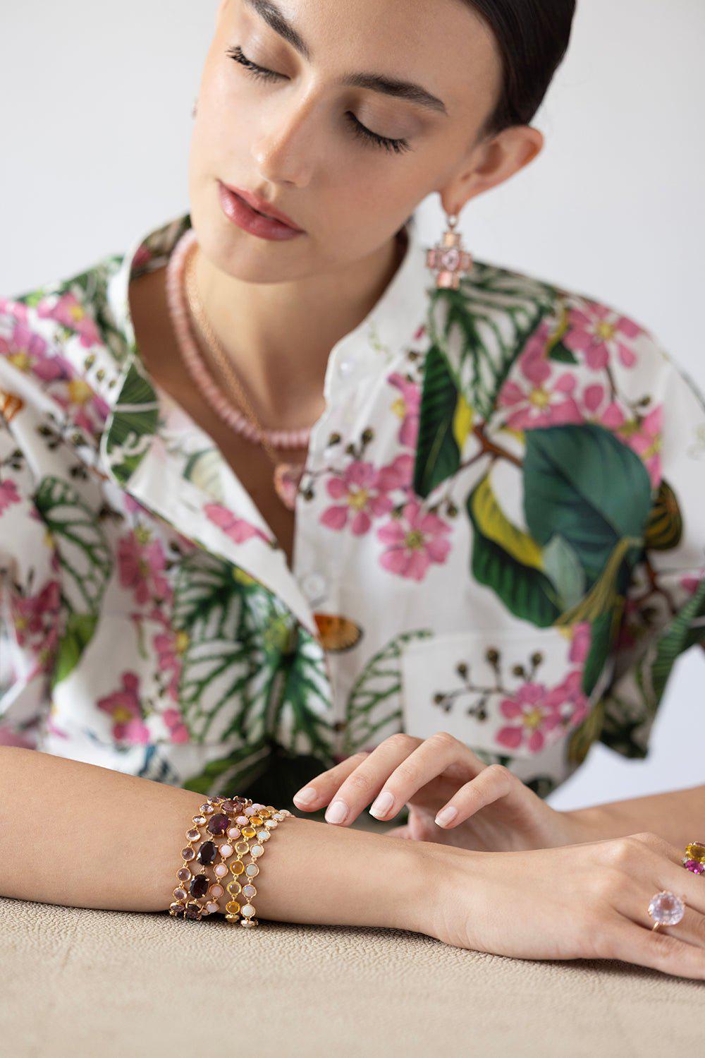 IRENE NEUWIRTH JEWELRY-Limited Edition Mixed Pink Tourmaline Bracelet-ROSE GOLD