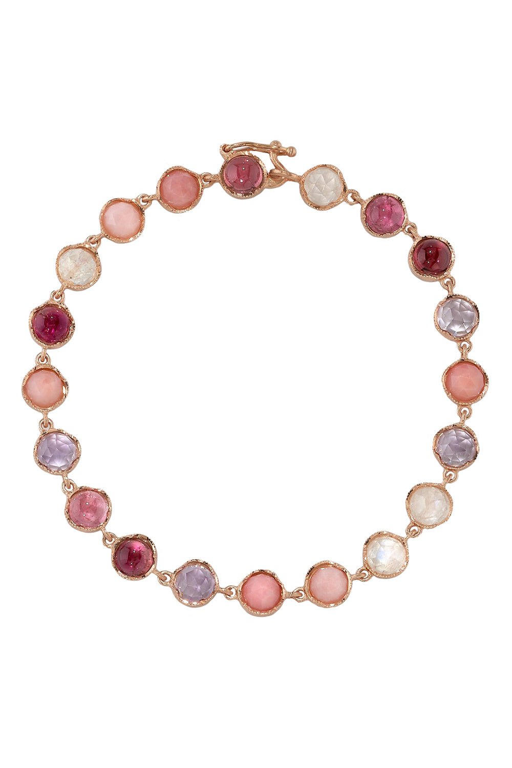 IRENE NEUWIRTH JEWELRY-Small Classic Pink Opal Link Mixed Bracelet-ROSE GOLD