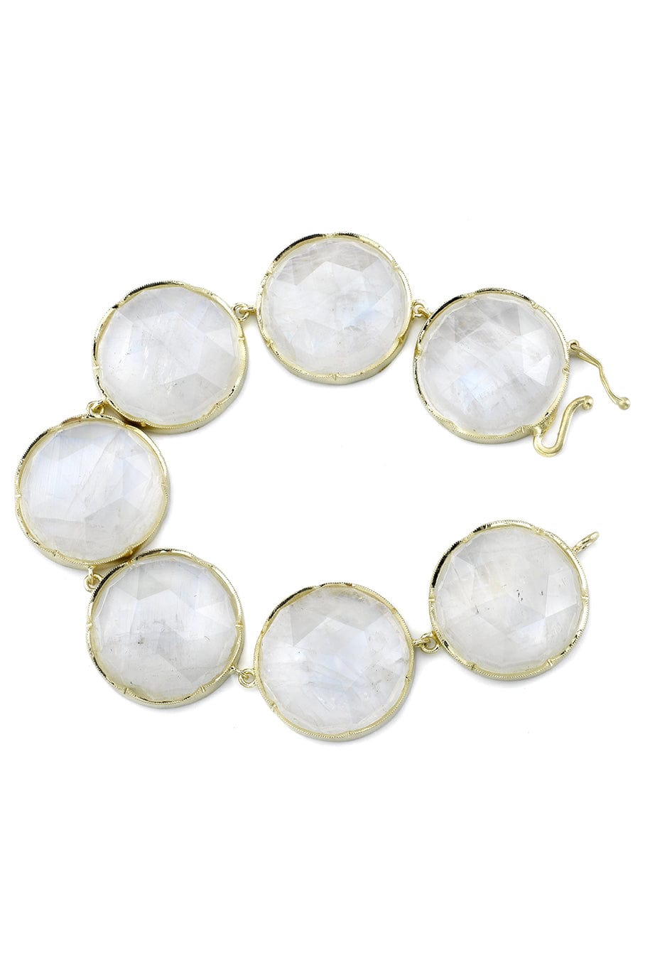 IRENE NEUWIRTH JEWELRY-20mm Rainbow Moonstone Bracelet-YELLOW GOLD