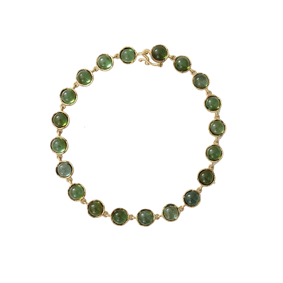 IRENE NEUWIRTH JEWELRY-Cabochon Green Tourmaline Bracelet-YELLOW GOLD