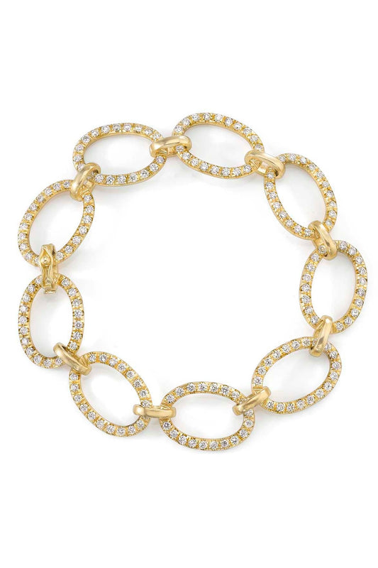 IRENE NEUWIRTH JEWELRY-Diamond Pave Large Link Bracelet-YELLOW GOLD