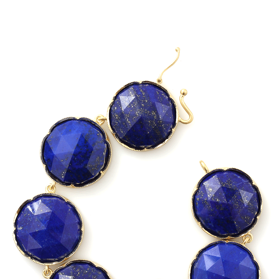 IRENE NEUWIRTH JEWELRY-Rose Cut Lapis Bracelet-YELLOW GOLD