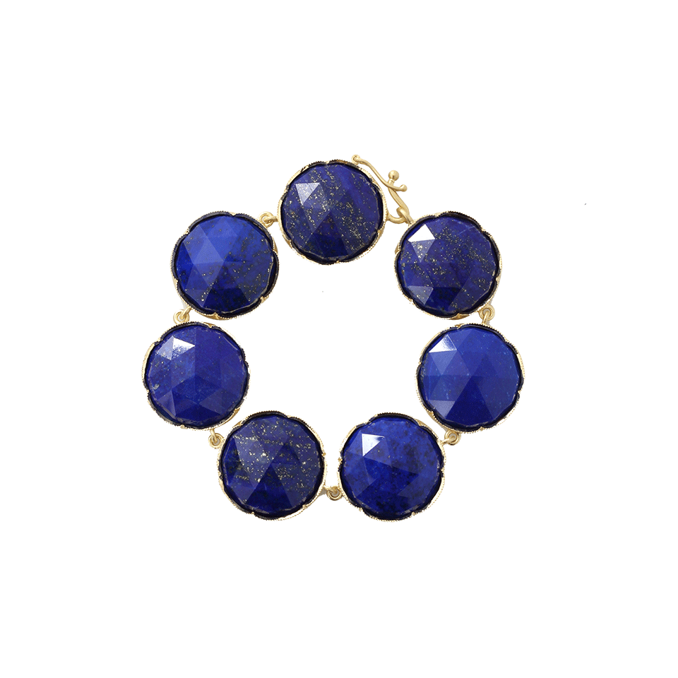 IRENE NEUWIRTH JEWELRY-Rose Cut Lapis Bracelet-YELLOW GOLD