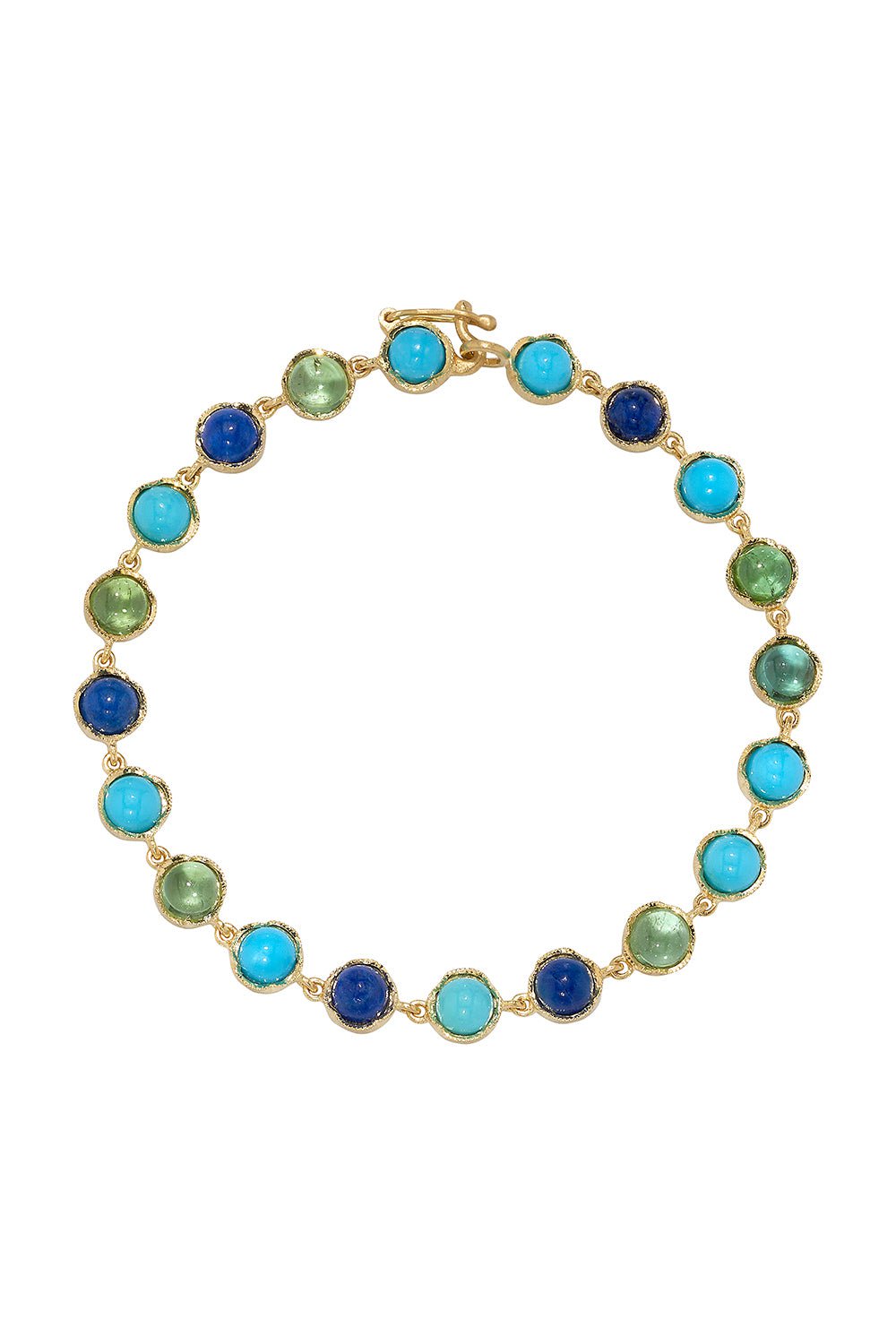 IRENE NEUWIRTH JEWELRY-Small Classic Tourmaline Link Mixed Bracelet-YELLOW GOLD