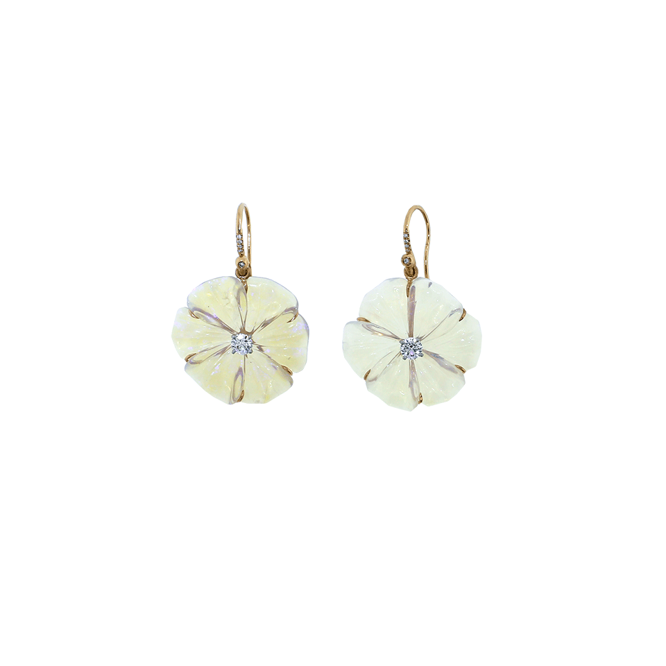 IRENE NEUWIRTH JEWELRY-Carved Opal Flower Earrings-ROSE GOLD