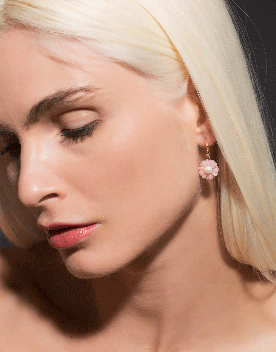 IRENE NEUWIRTH JEWELRY-Carved Pink Opal Earrings-ROSE GOLD