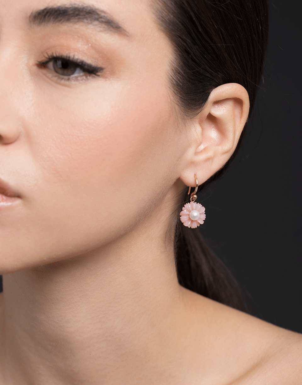 IRENE NEUWIRTH JEWELRY-Carved Pink Opal Earrings-ROSE GOLD