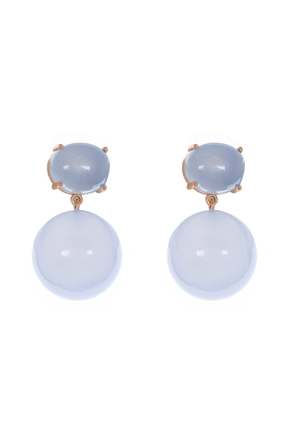 IRENE NEUWIRTH JEWELRY-Chalcedony Gumball Earrings-ROSE GOLD