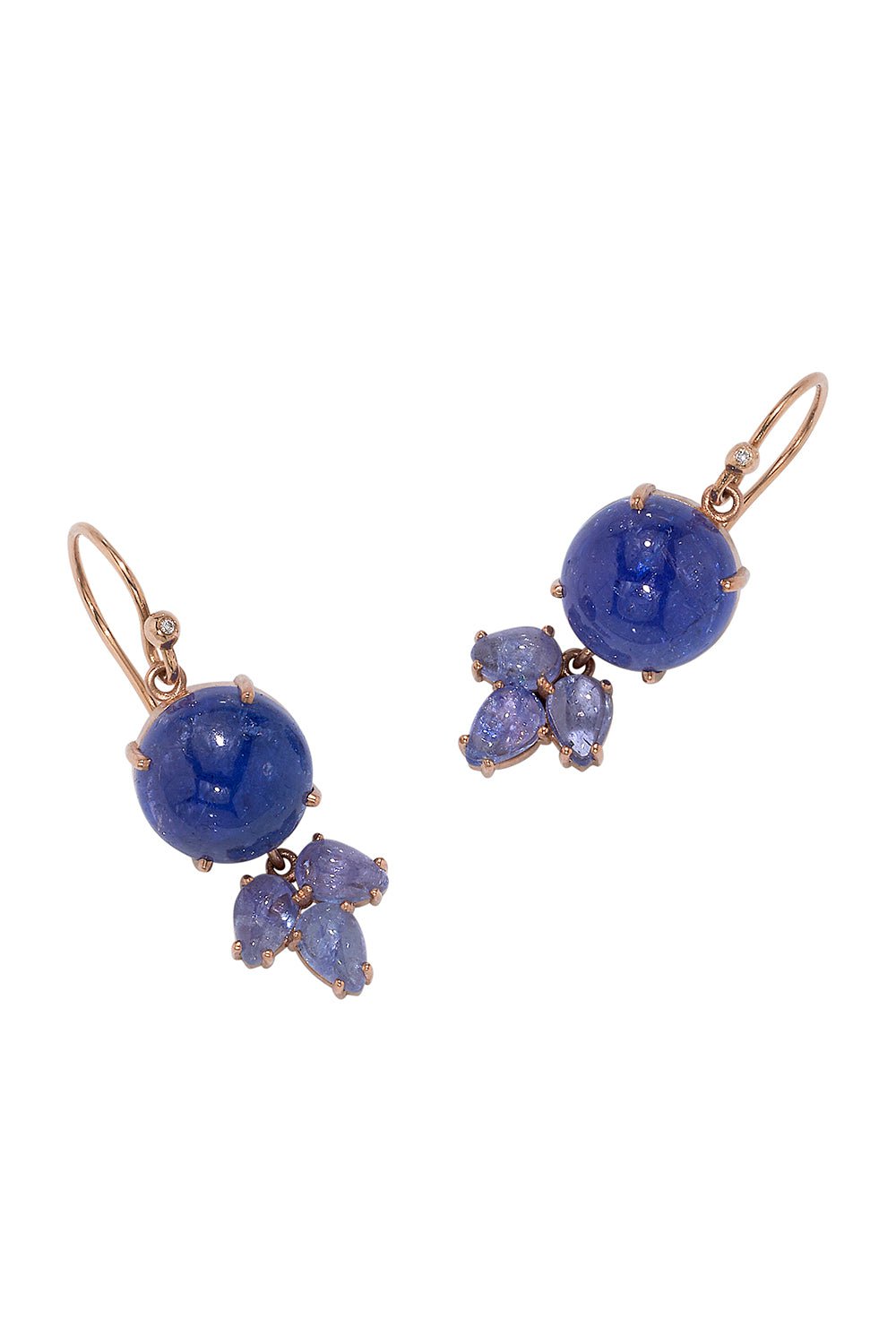 IRENE NEUWIRTH JEWELRY-Classic Cabochon Tanzanite Earrings-ROSE GOLD