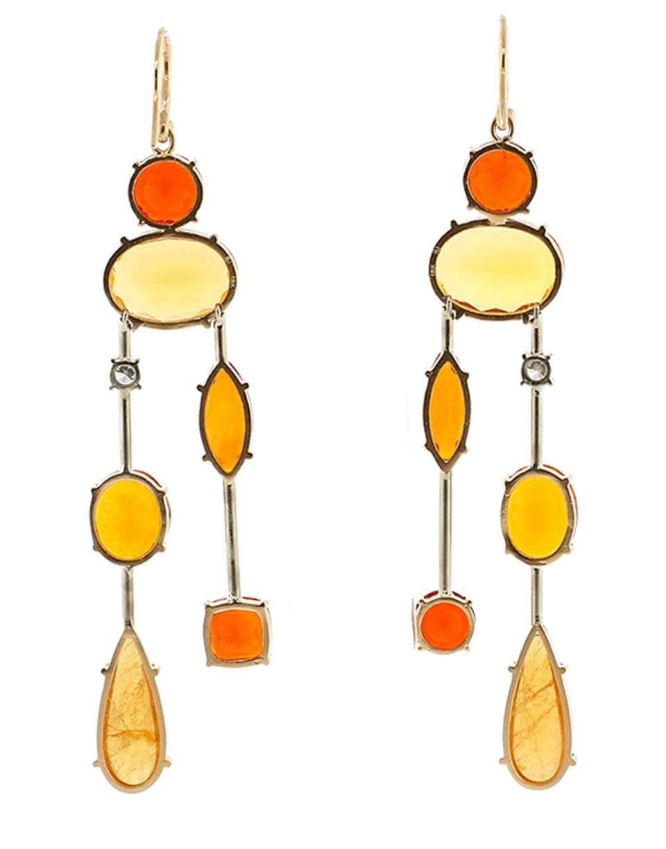 IRENE NEUWIRTH JEWELRY-Fire Opal Diamond Drop Earrings-ROSE GOLD