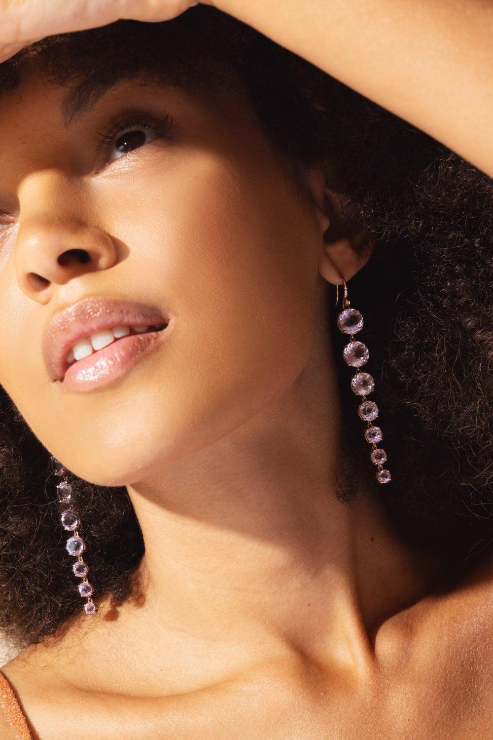 IRENE NEUWIRTH JEWELRY-Gemmy Gem Kunzite Drop Earrings-ROSE GOLD