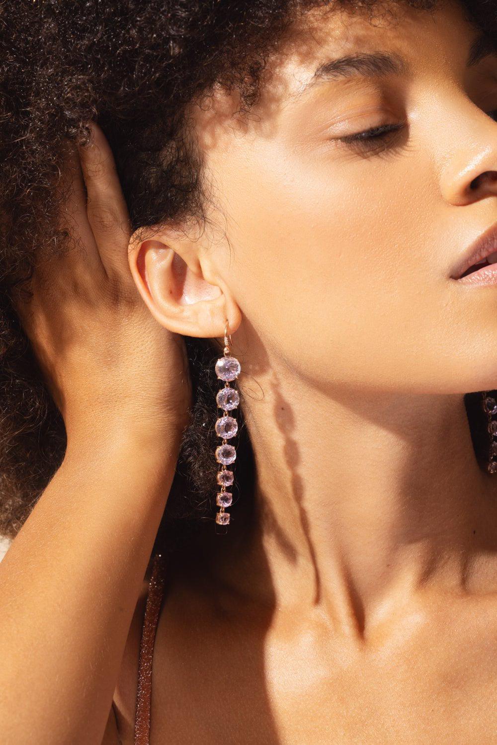 IRENE NEUWIRTH JEWELRY-Gemmy Gem Kunzite Drop Earrings-ROSE GOLD