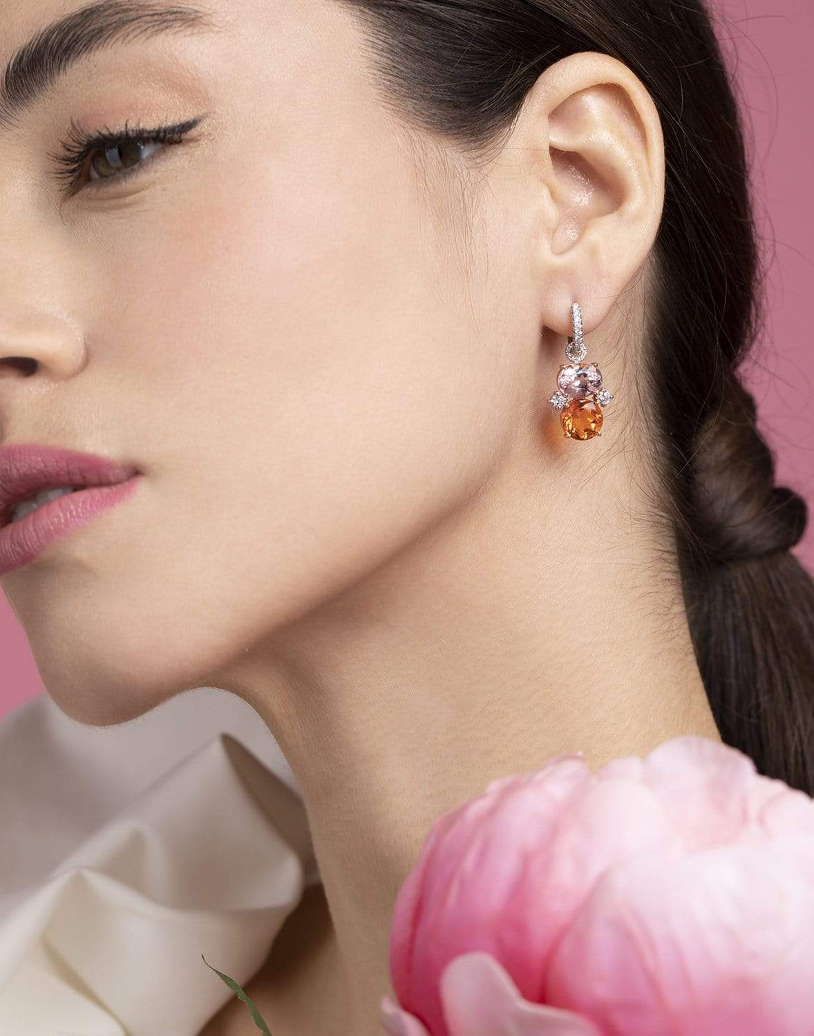 IRENE NEUWIRTH JEWELRY-Gemmy Gem Pink Tourmaline and Fire Opal Earrings-ROSE GOLD