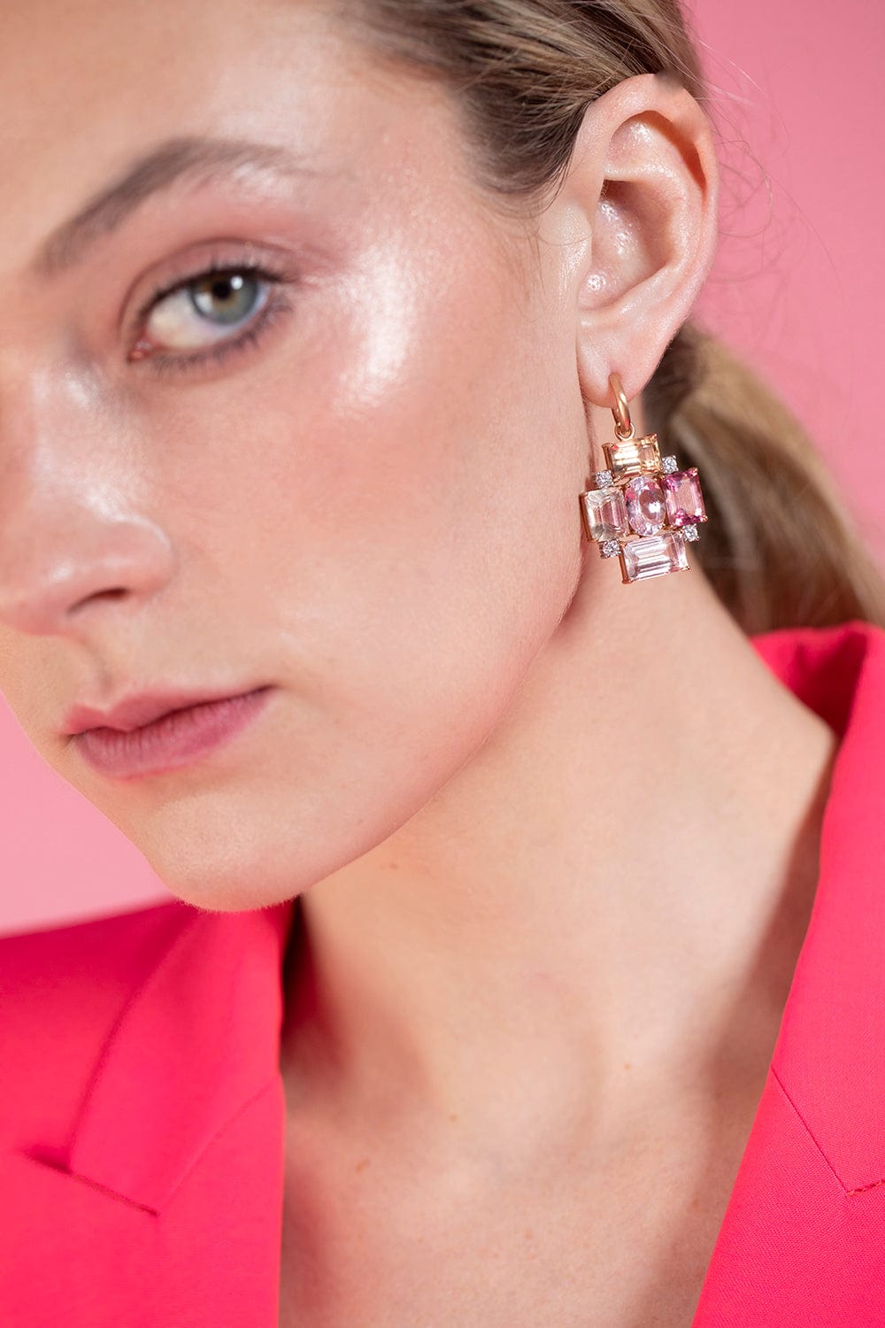 IRENE NEUWIRTH JEWELRY-Gemmy Gem Tourmaline Huggie Earrings-ROSE GOLD