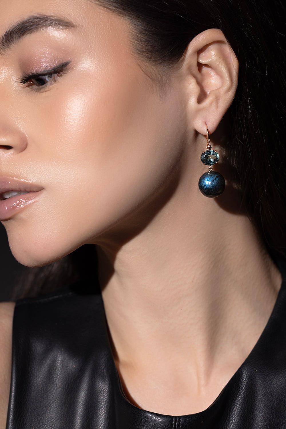 IRENE NEUWIRTH JEWELRY-Gumball Tourmaline Sphere Earrings-ROSE GOLD