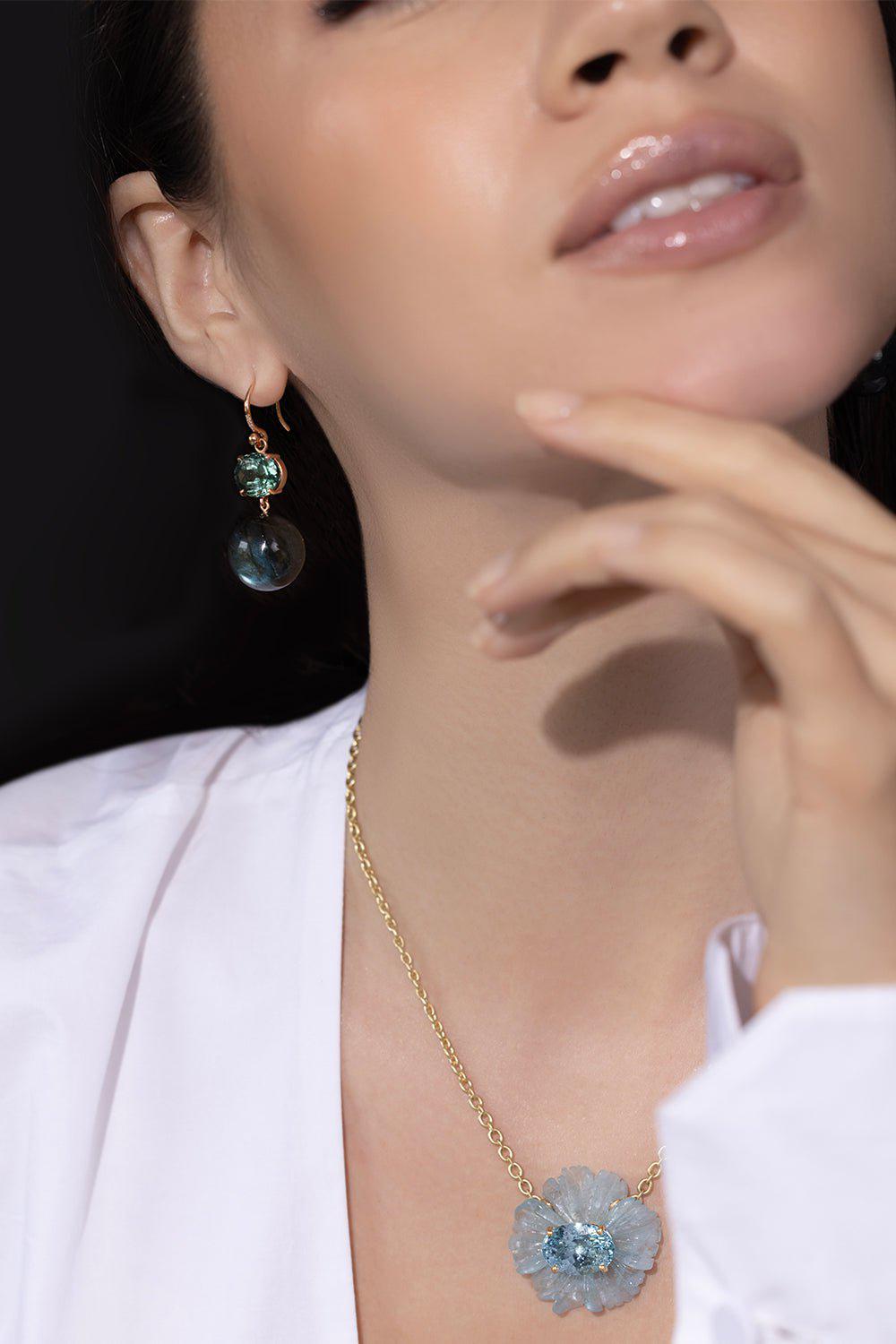IRENE NEUWIRTH JEWELRY-Gumball Tourmaline Sphere Earrings-ROSE GOLD