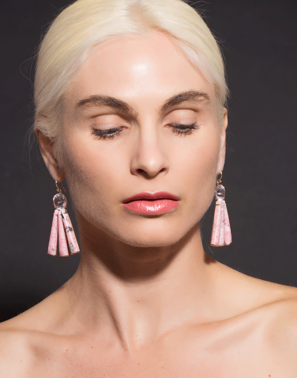IRENE NEUWIRTH JEWELRY-Kunzite And Pink Opal Earrings-ROSE GOLD