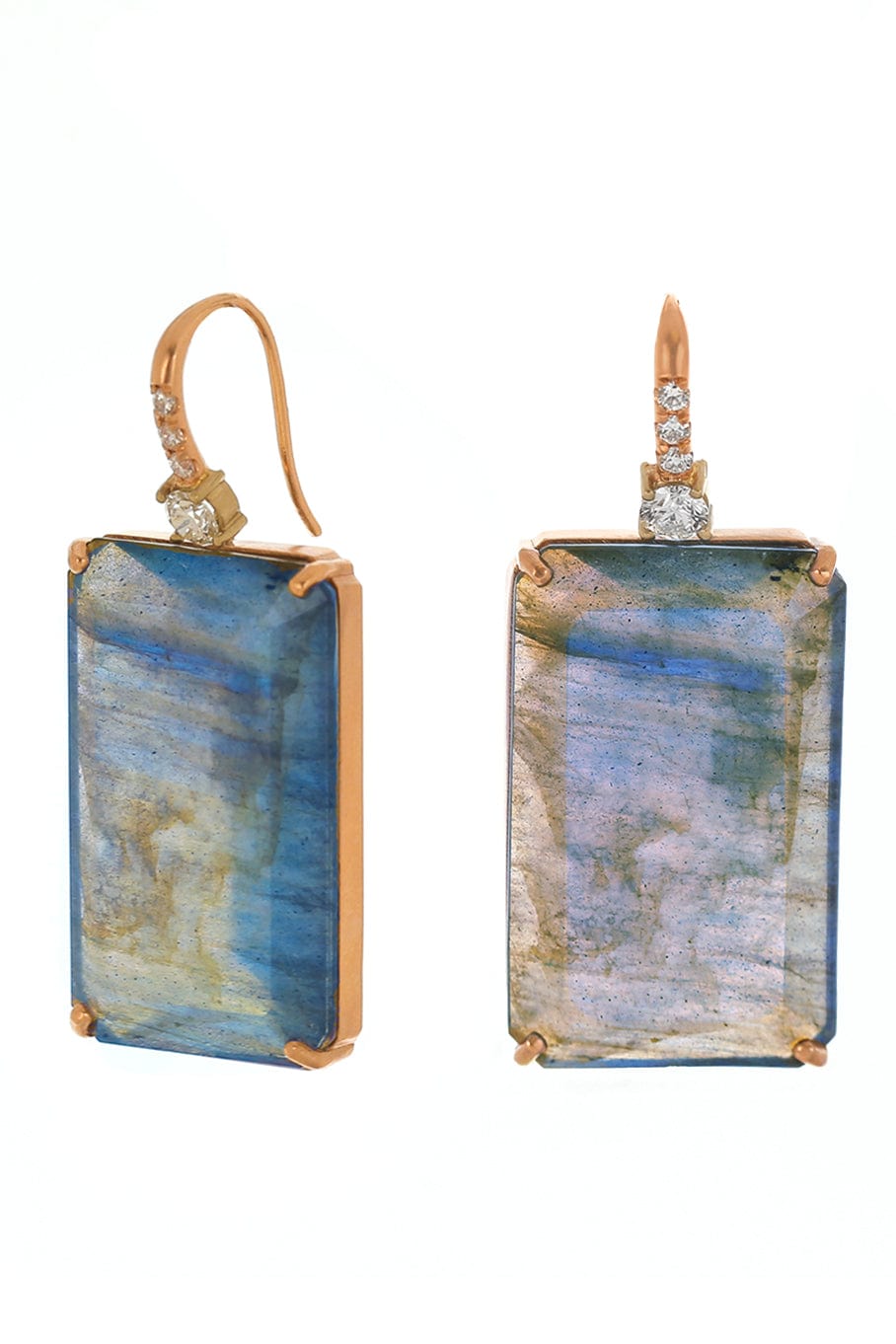 IRENE NEUWIRTH JEWELRY-Labradorite Hook Earrings-ROSE GOLD