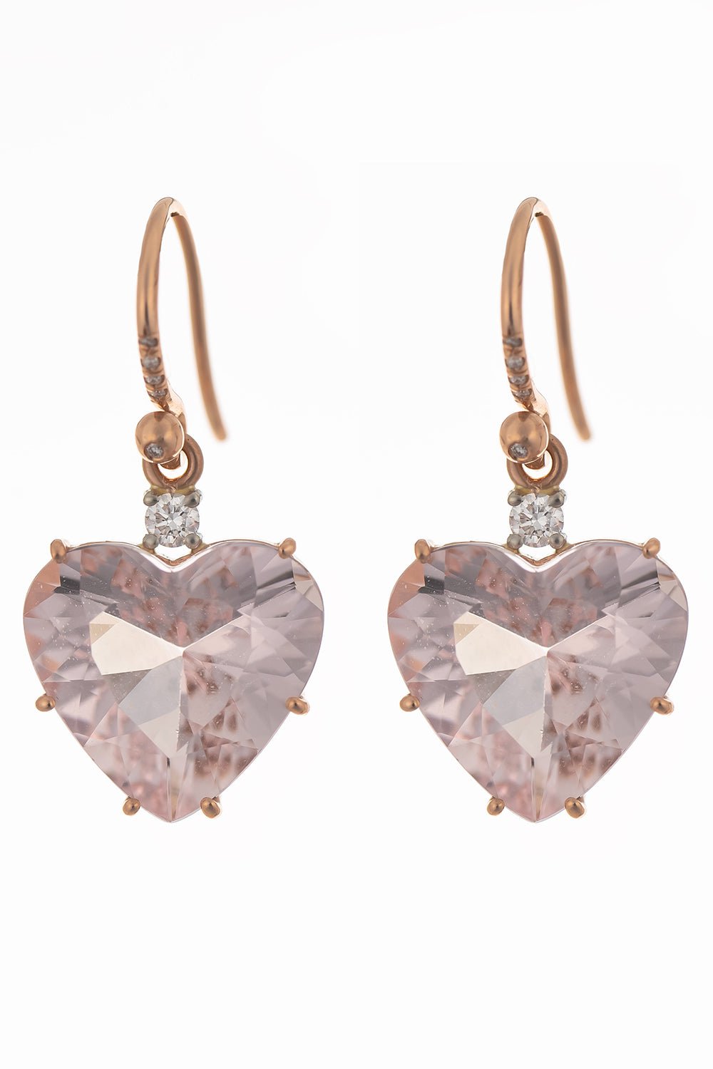 IRENE NEUWIRTH JEWELRY-Love Heart Cut Earrings - Morganite-ROSE GOLD