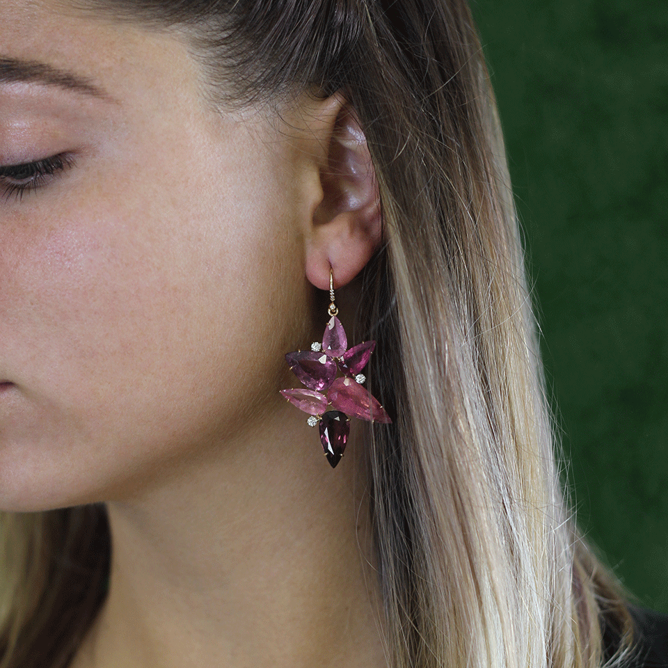 IRENE NEUWIRTH JEWELRY-Mixed Pink Tourmaline Earrings-ROSE GOLD