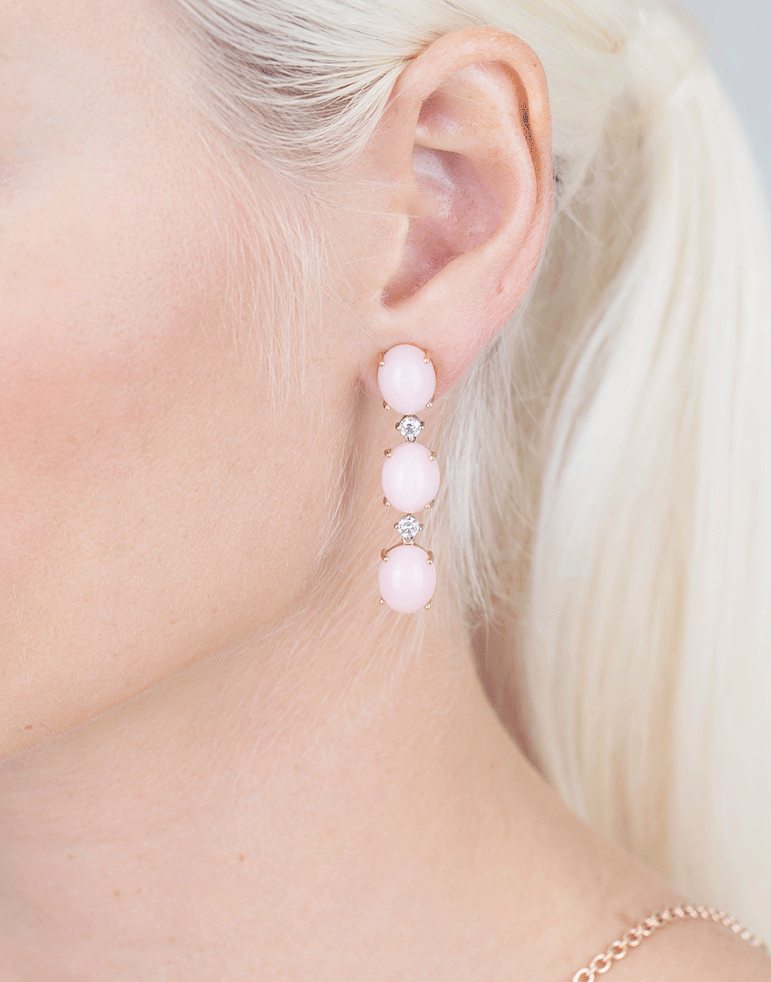 IRENE NEUWIRTH JEWELRY-Pink Opal And Diamond Earrings-ROSE GOLD