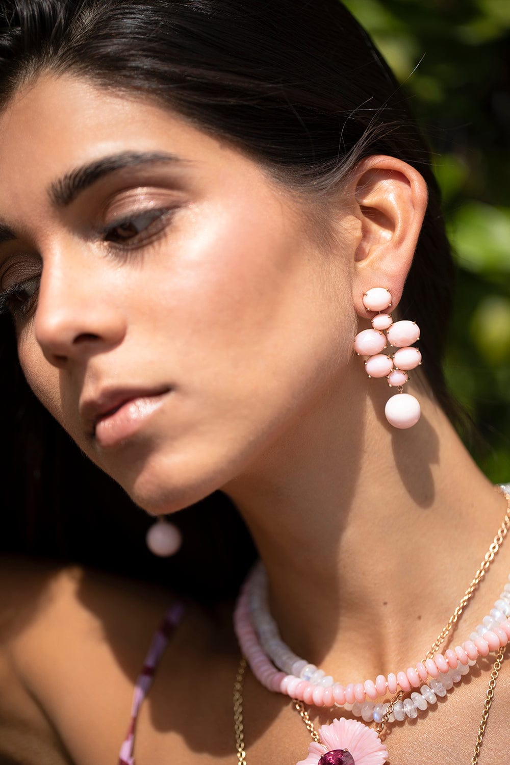 IRENE NEUWIRTH JEWELRY-Pink Opal Gumball Drop Earrings-ROSE GOLD