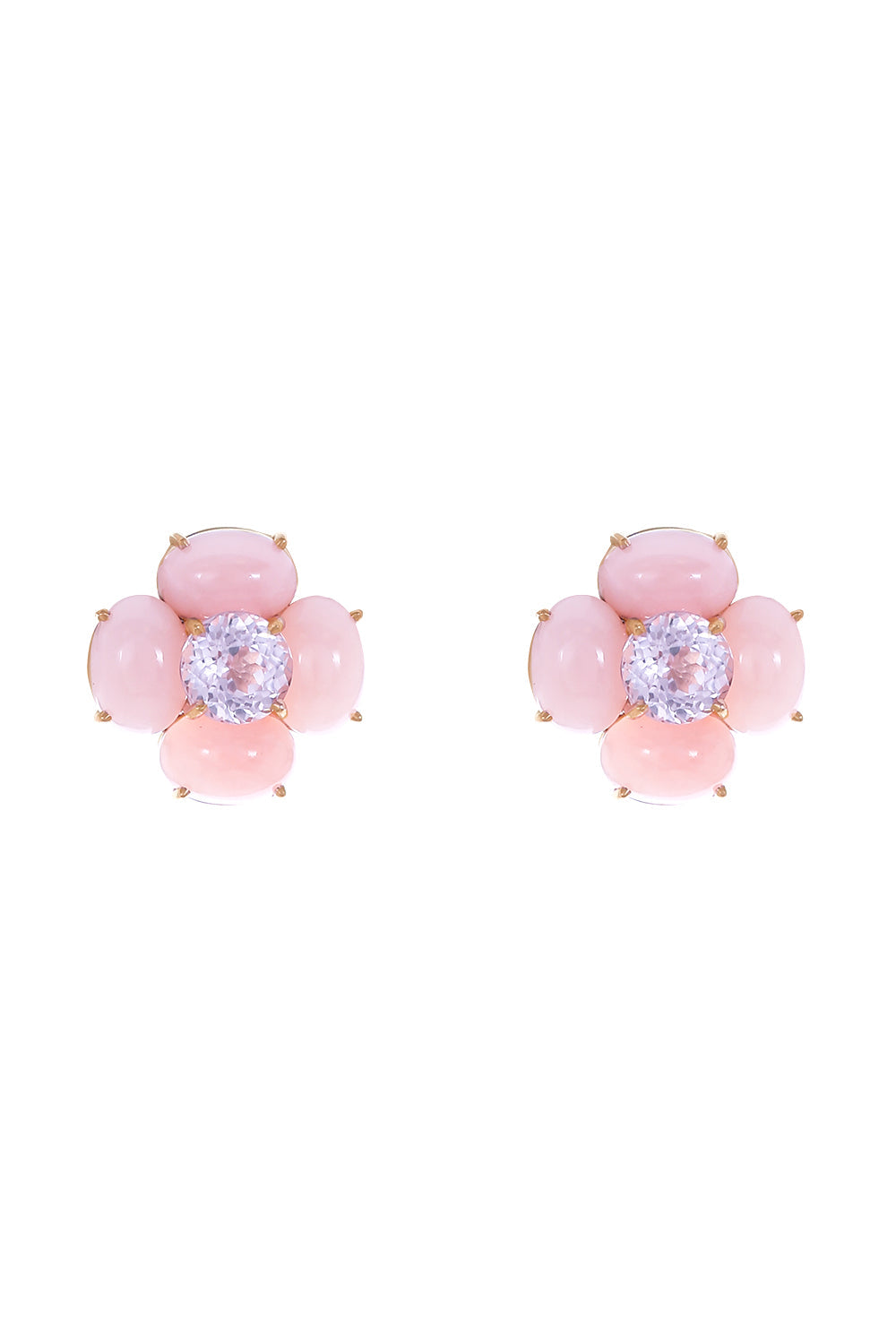 Pink Opal Kunzite Posy Earrings-ROSE GOLD-JEWELRYFINE JEWELEARRING-IRENE NEUWIRTH JEWELRY