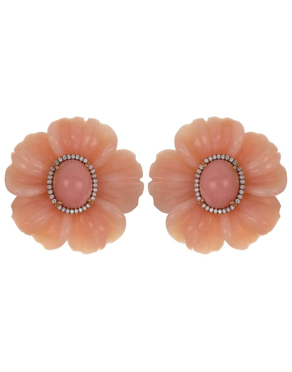IRENE NEUWIRTH JEWELRY-Pink Opal Tropical Flower Earrings-ROSE GOLD
