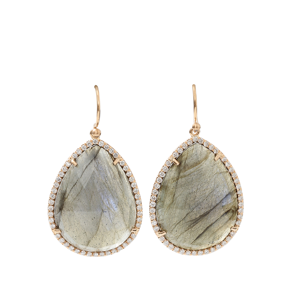 IRENE NEUWIRTH JEWELRY-Rose Cut Labradorite Earrings-ROSE GOLD