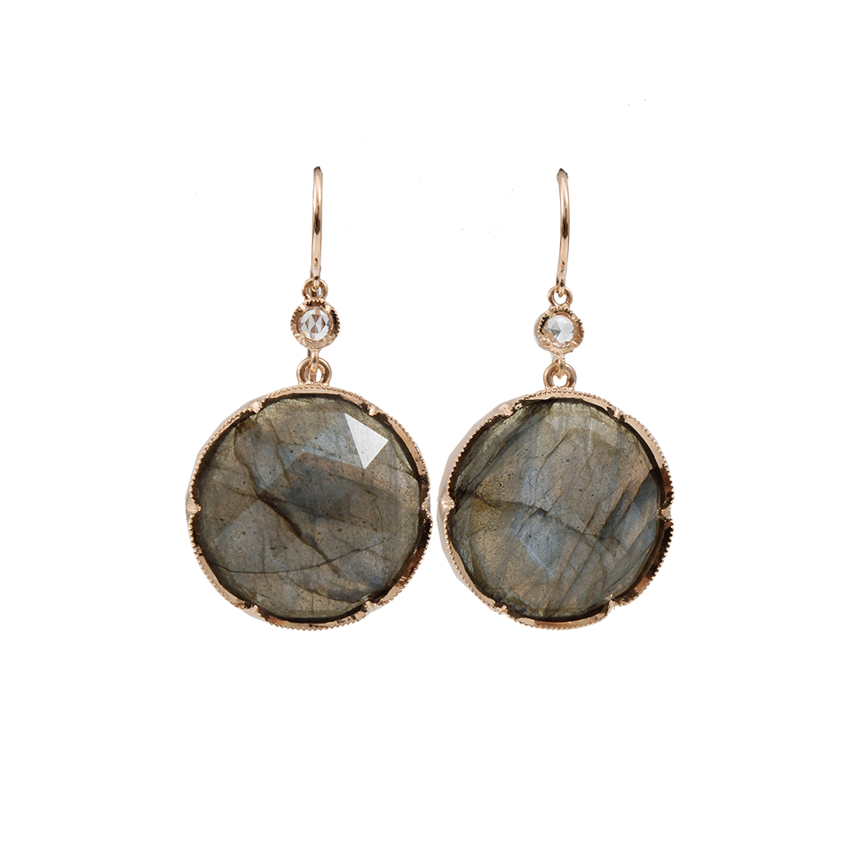 IRENE NEUWIRTH JEWELRY-Rose Cut Labradorite Earrings-ROSE GOLD