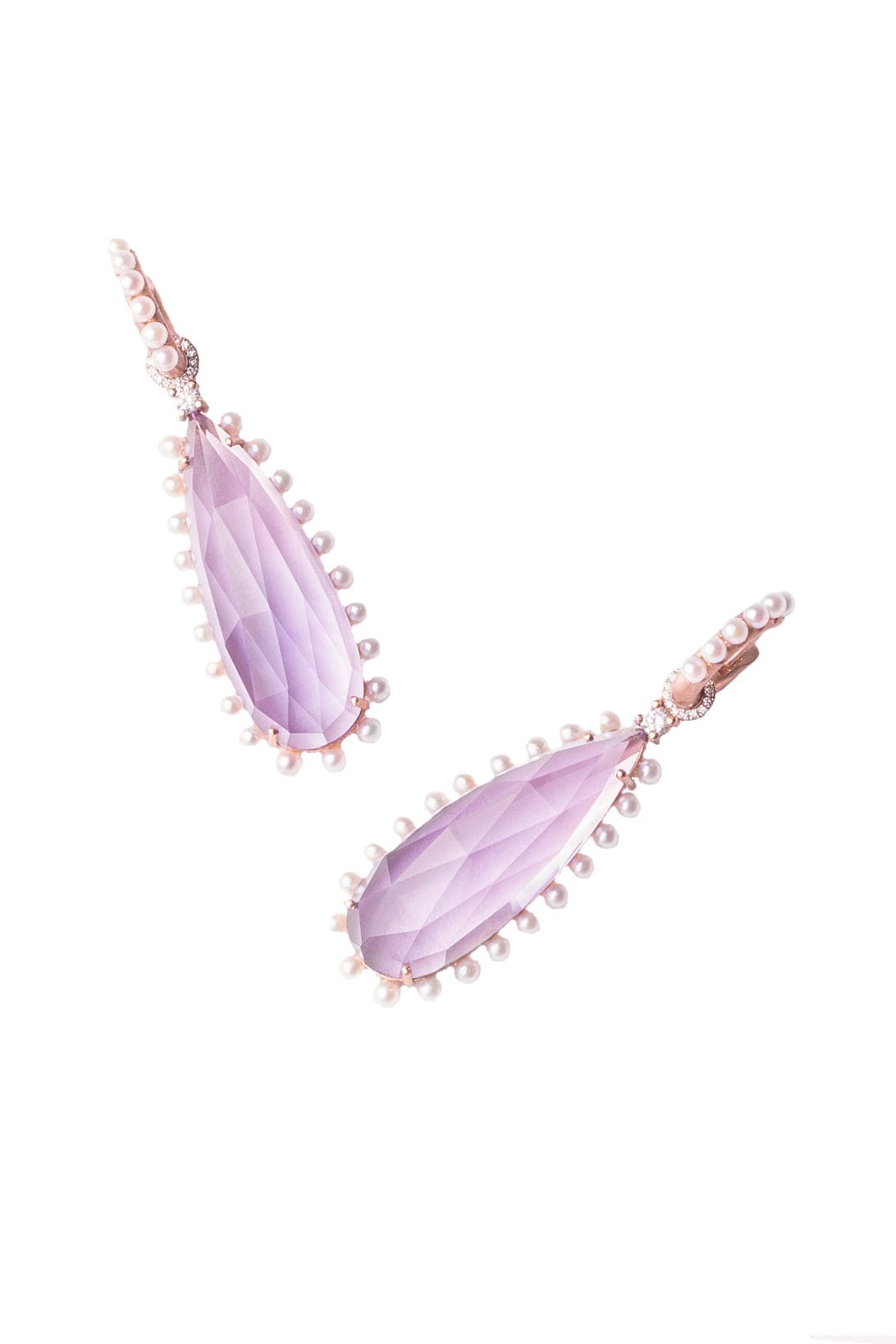 IRENE NEUWIRTH JEWELRY-Rose de France and Pearl Drop Earrings-ROSE GOLD