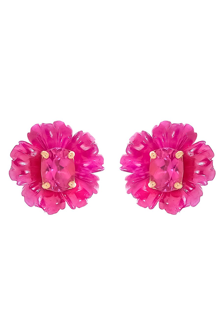 IRENE NEUWIRTH JEWELRY-Ruby Tourmaline Flower Earring-ROSE GOLD
