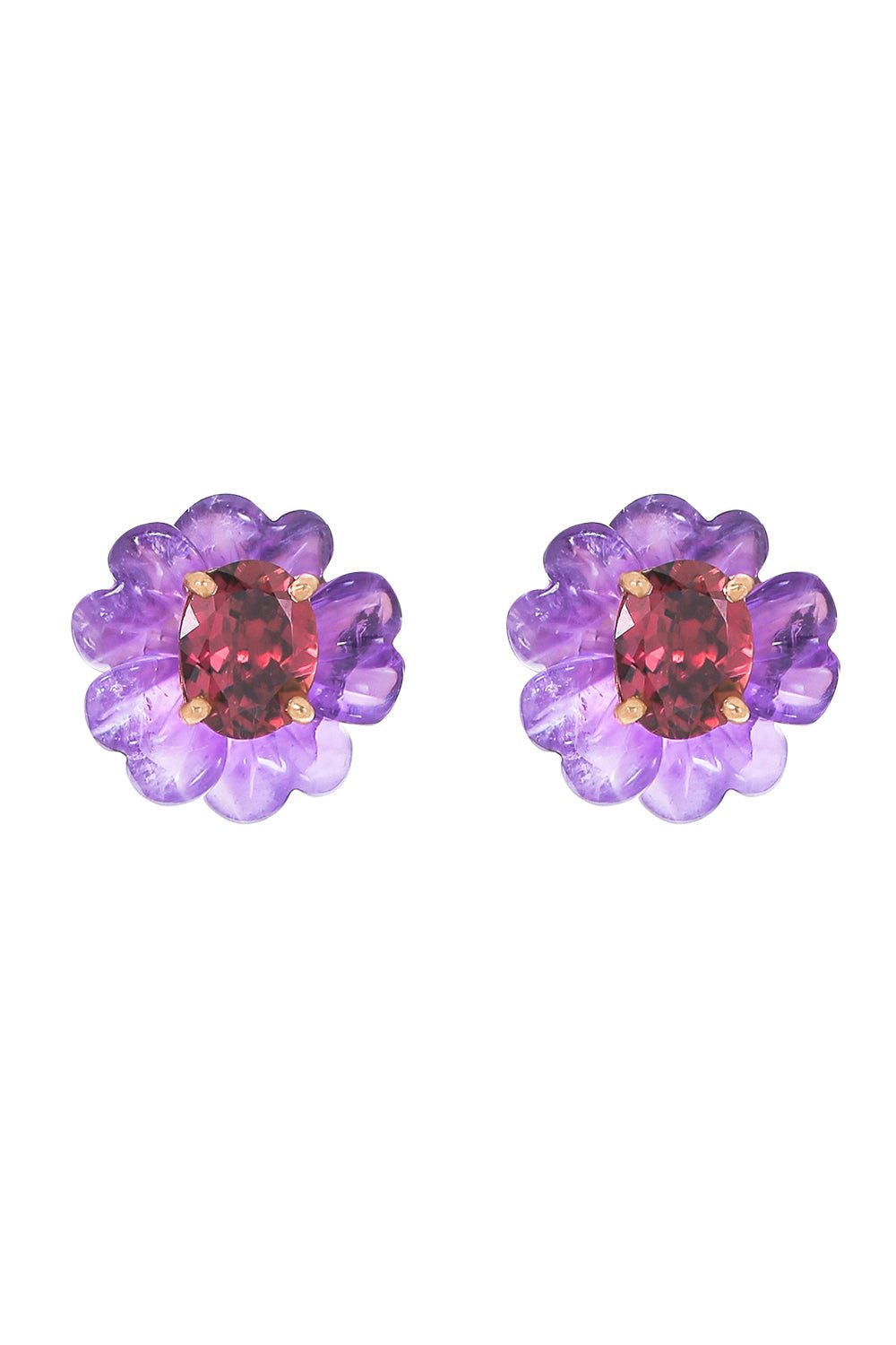 IRENE NEUWIRTH JEWELRY-Tropical Flower Stud Earrings-ROSE GOLD