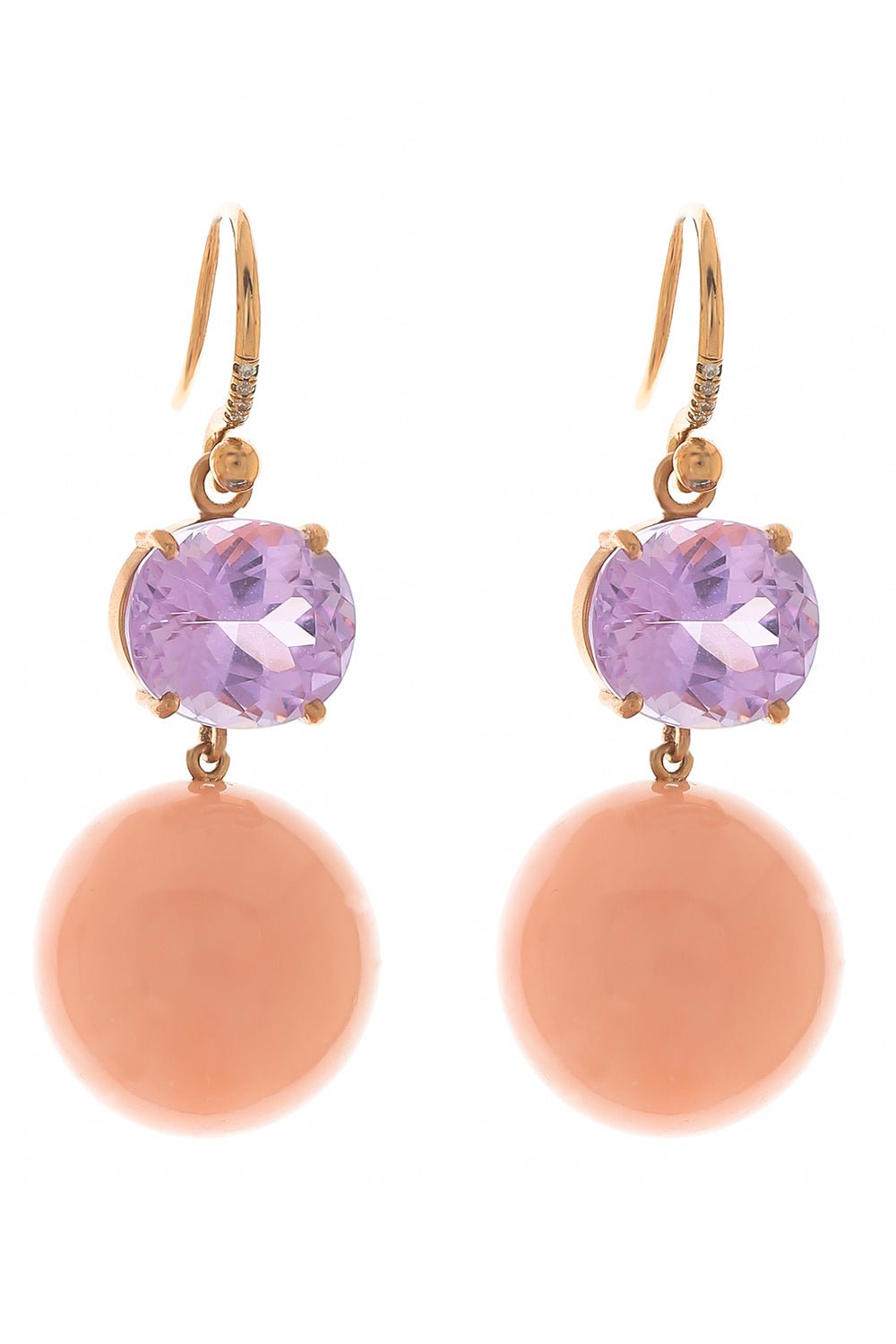 IRENE NEUWIRTH JEWELRY-Kunzite Pink Opal Earrings-ROSE GOLD