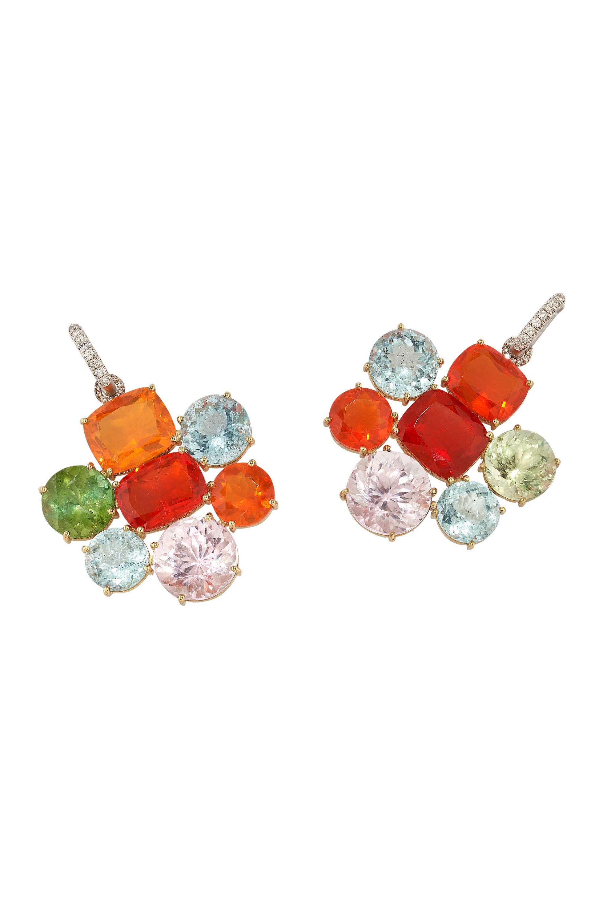 IRENE NEUWIRTH JEWELRY-Gemmy Gem Multi Stone Earrings-WHITE GOLD