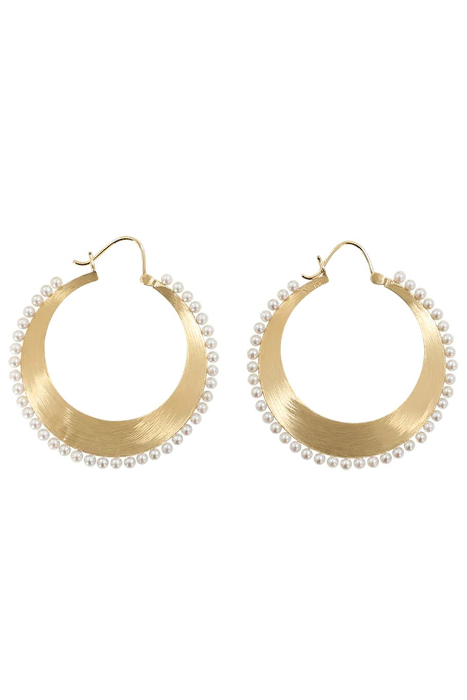 IRENE NEUWIRTH JEWELRY-Akoya Pearl Hoop Earrings-YELLOW GOLD