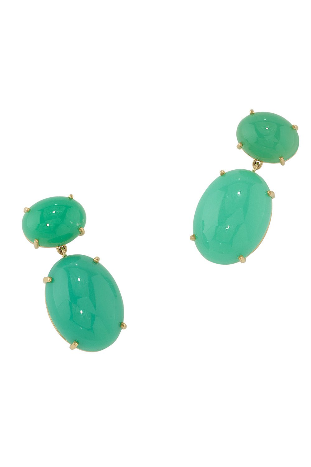IRENE NEUWIRTH JEWELRY-Classic Chrysoprase Drop Earrings-YELLOW GOLD