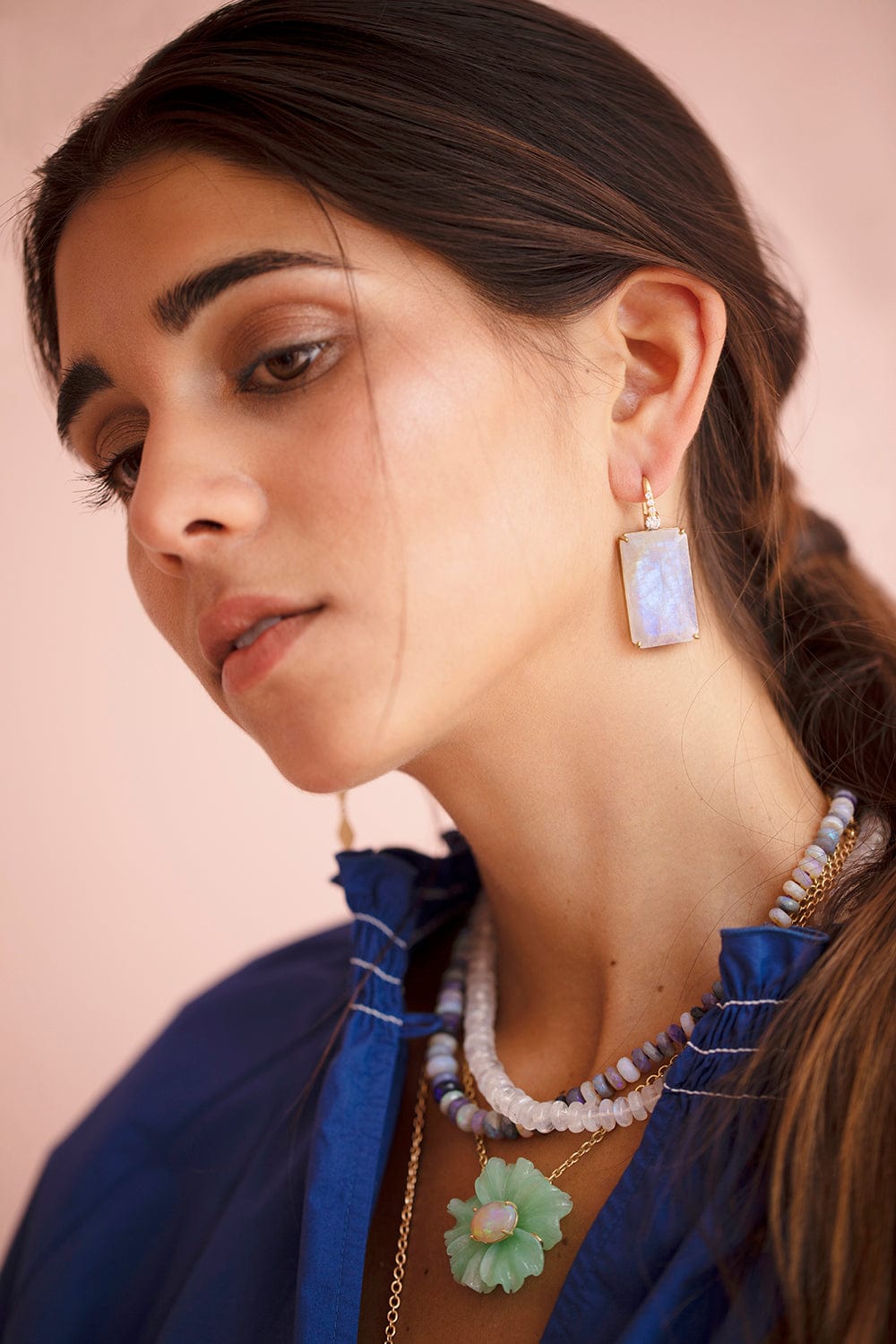 IRENE NEUWIRTH JEWELRY-Classic Moonstone Earrings-YELLOW GOLD