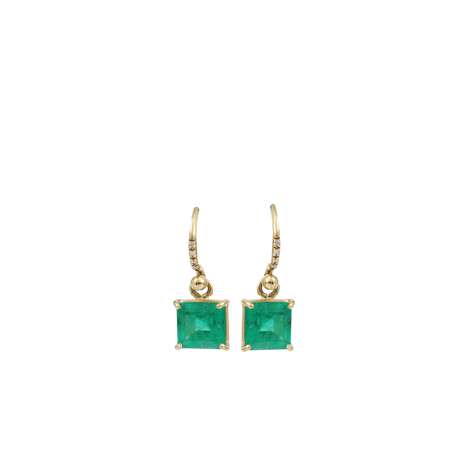 IRENE NEUWIRTH JEWELRY-Emerald And Diamond Drop Earrings-YELLOW GOLD