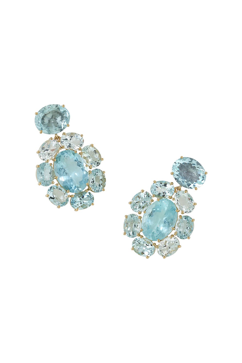 IRENE NEUWIRTH JEWELRY-Gemmy Gem Aquamarine Flower Earrings-YELLOW GOLD