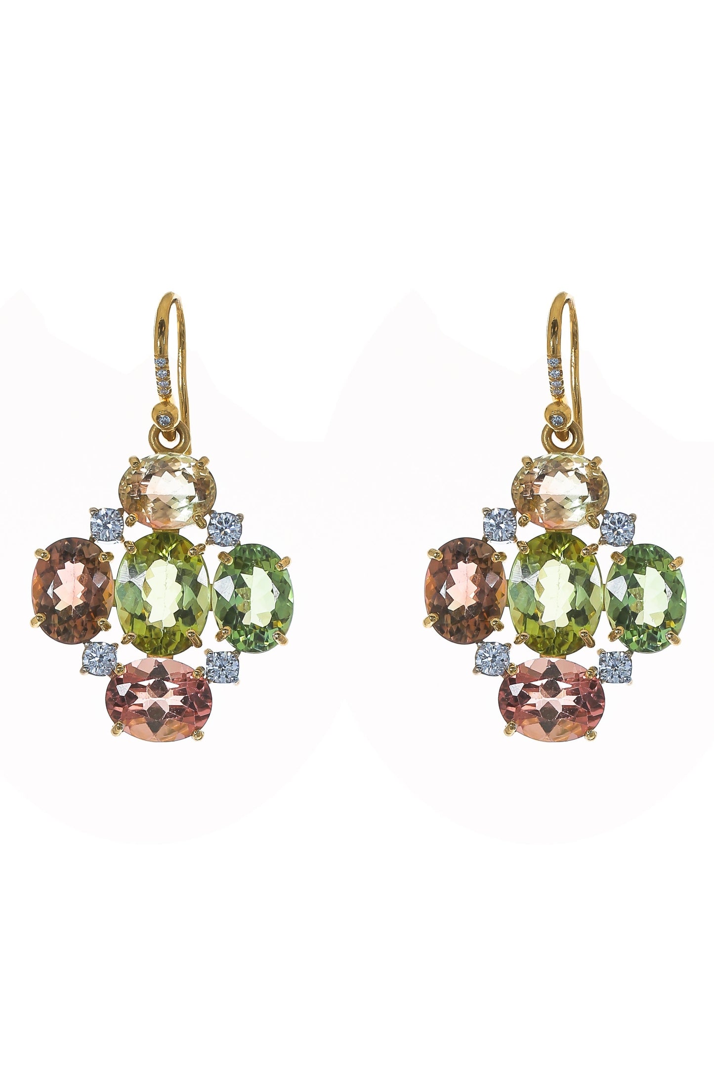 IRENE NEUWIRTH JEWELRY-Gemmy Gem Mosaic Earrings-YELLOW GOLD